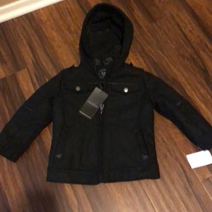 NWT Great coat with faux leather details.